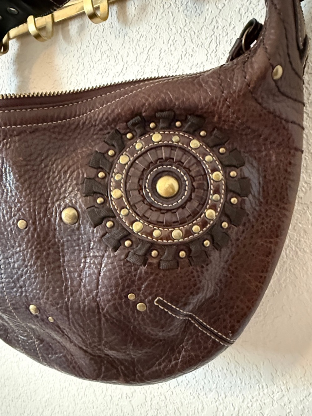 Vintage Y2K Authentic Coach SoHo Boho Studded Leather Hobo Bag - Picture 6 of 16